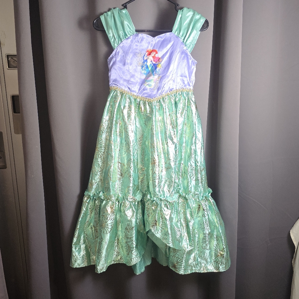 Disney Ariel Little Mermaid Dress Girls 7/8 Princess‎ Costume Green Purple Gown